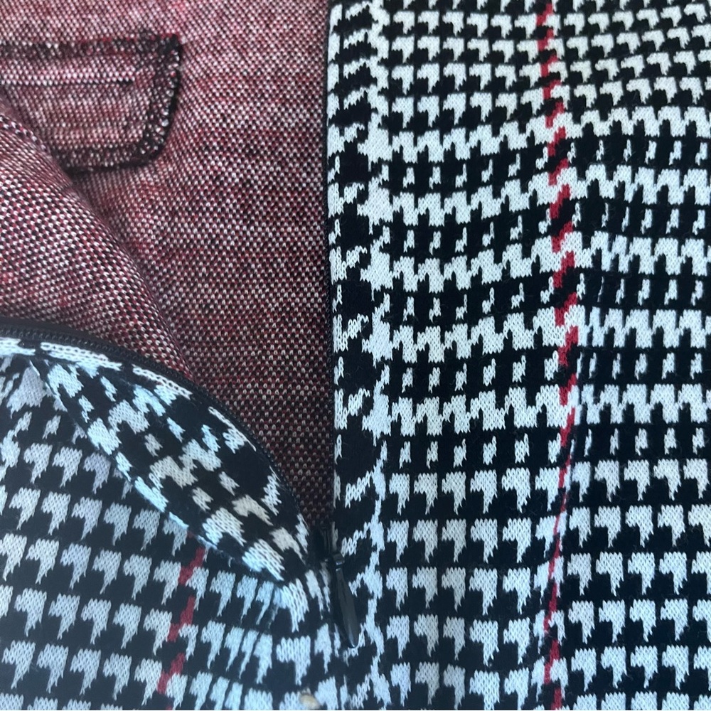Classic houndstooth pattern knee-Length straight skirt-12P - Picture 5 of 12